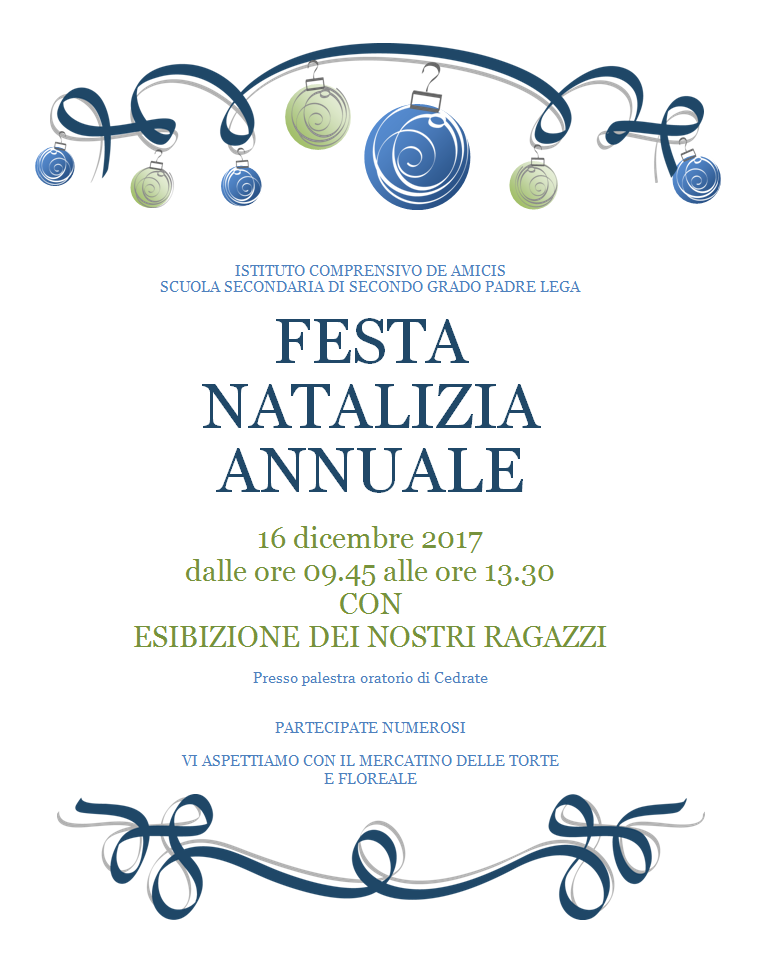 Locandina festa di Natale 2017